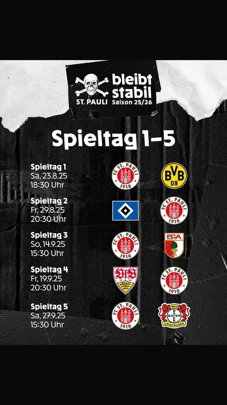 Bundesliga 2025-26 : calendrier des journées 1 à 5